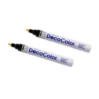Marvy Uchida Broad-Line Opaque Paint Markers - Black - 2 Pack-Colour: Black