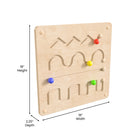 Flash Furniture Bright Beginnings Commercial Grade STEAM Wall Activity Board with Natural Finish and Multicolor Accents-Installs Onto STEAM Wall Systems with No Tools Required