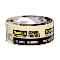Scotch General Purpose Masking Tape - Natural - 48mm x 55m-Designed for instant adhesion