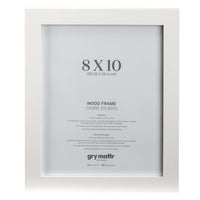 Gry Mattr Wood Photo Frame without Mat - White - 8" x 10"-Wood Frame
