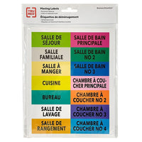 TRU RED Moving Labels - 14 Labels/Page - 10 Pages - French-Permanent adhesive moving labels (French text), for labeling and organizing moving materials and boxes