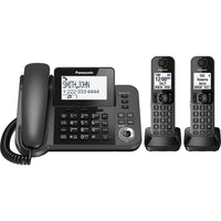 Panasonic Digital Corded/Cordless Phone with Answering System and 2 Handsets (KXTGF352M)-Includes base corded system plus two additional handsets