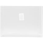JAM Paper Plastic Envelopes with Hook & Loop - 5.5" x 7.5" with 1 Inch Expansion - Clear - 12 Pack -Colour: Clear