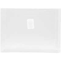 JAM Paper Plastic Envelopes with Hook & Loop - 5.5" x 7.5" with 1 Inch Expansion - Clear - 12 Pack -Colour: Clear