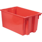 Quantum Storage Systems Stack & Nest Totes, 12" x 23.5" x 15.5", Red - 2 Pack-Colour: Red