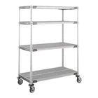 Metromax I Stem Caster Carts, 4-Shelf, 60" x 69" x 18" (X366EGX3)-No. of Shelves: 4