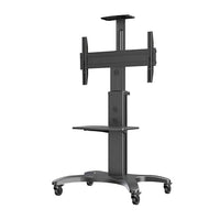 North Bayou AVF1500B Mobile TV Cart with Adjustable Shelf for 32" to 65" TV - Black-Height adjustable device tray supports laptops, consoles, and other AV equipment