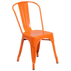 Flash Furniture Orange Metal Indoor-Outdoor Stackable Chair-500 lb. Weight Capacity