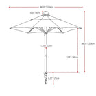 CorLiving UV and Wind Resistant Beach/Patio Umbrella, Blue (PPU-660-U)-Vented canopy and 3 wind tension setting provides stability during windy days