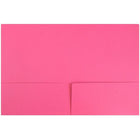 JAM Paper Premium Paper Cardstock Two Pocket Presentation Folders, Magenta Pink , 100 Pack-Capacity: 200 sheets