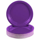 JAM Paper Round Paper Party Plates - Small - 7 Inch - Purple - 50 Pack-Size: Small Round (7 Inch Diameter) | Perfect size for appetizers and dessert.