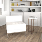 Flash Furniture HERCULES Imagination Series Contemporary Melrose Leather Middle Chair - White-Smooth Back and Tufted Seat