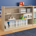 Flash Furniture Bright Beginnings Commercial Grade Extra Wide 3 Shelf Wooden Classroom Open Storage, Safe, Kid Friendly -Natural-Quick and Easy Assembly with Included Materials