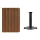 Flash Furniture 30" x 42" Rectangular Walnut Laminate Table Top with 24" Round Table Height Base (XUWA3042TR24)-Walnut Laminate Top