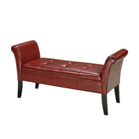 Brassex 0819-RD Bench with Storage, Red-Perfect for entryways