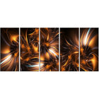 Designart Silver and Gold Stars 5-Panel Modern Canvas Art Print, (PT3039-401)-Print