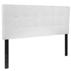 Flash Furniture Bedford Tufted Upholstered Full Size Headboard - White Fabric-Panel Headboard