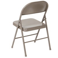 Flash Furniture HERCULES Series Double Braced Grey Metal Folding Chairs - 4 Pack-Set of 4 Metal Folding Chairs