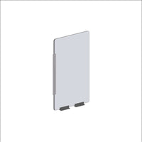 Mark Maker Modular Sneeze Guard Side - 11.5" W x 31.5" H panel 1/4" Clear Acrylic -2 4" aluminum bottom rails - 18" living hinge-Our clear modular sides are to be combined with the modular fronts as an extension for extra protection.
