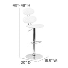 Flash Furniture Contemporary Vinyl Adjustable Height Barstool with Ellipse Back & Chrome Base - White-Footrest