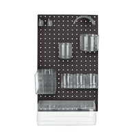 Azar 10-Piece Pegboard Wall Organizer Kit with One Panel and Accessory Assortment - Black-Sold in Multiples of: 1