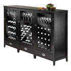 Winsome Bordeaux 3-Piece Wine Cabinet Modular Set with Tempered Glass Doors-Create your own unique wine cabinets with all three styles.  Use them together or separately.