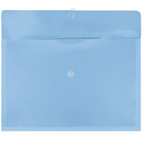 JAM Paper Plastic Envelopes with Button and String Tie Closure, Booklet, 12 x 18, Blue Poly, 12 Pack (457B1BU)-Blue