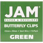 JAM Paper Butterfly Paper Clips, Green Paperclips, 4 packs of 15 (332BYgrg)-5