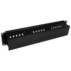 Startech 2U Horizontal Finger Duct Rack Cable Management Panel with Cover-Separate and route cables easily, using the fingers on either side or the rear pass-through holes
