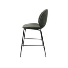Plata Import Velvet Stool with Black Legs - Grey-35'' H x 23'' W x 20'' D