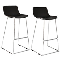 Cathay Importers Black Low Back Counter Stool with Chrome Sled Legs, 2 Pack-Counter Stool
