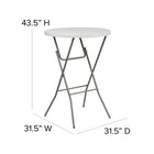 Flash Furniture 32" Round Granite Plastic Bar Height Folding Table, White-1.75'' Thick Granite White Table Top