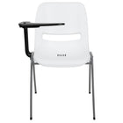 Flash Furniture Ergonomic Shell Chair with Right Handed Flip-Up Tablet Arm - White - 5 Pack-Set of 5 Multipurpose Tablet Arm Chairs