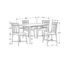Monarch Specialties 1018 5-Piece Dining Set - Black Metal And Top-Rectangle 40"L x 28"W x 30"H