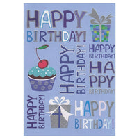 Rosedale 5-1/2" x 8" Masculine Birthday Greeting Cards And Envelopes, 12 Pack (15790)-Printed on premium uncoated card stock