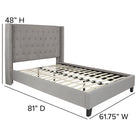 Flash Furniture Riverdale Full Size Tufted Upholstered Platform Bed - Light Grey Fabric-Tufted Upholstery