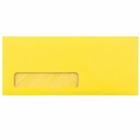 JAM Paper #10 Business Window Envelopes - 4.125" x 9.5" - Yellow Recycled - 50 Pack-Colour: Yellow Envelopes