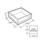 Azar Displays Square Deluxe Tray 5.88" x 5.75", 4 Pack (556204)-Dimensions: 5.88"D x 5.88"D x 2"H