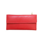 Ashlin REDGROVE RFID Blocking Ladies Slim Clutch Wallet, Red-RFID ladies’ 7 inch clutch wallet