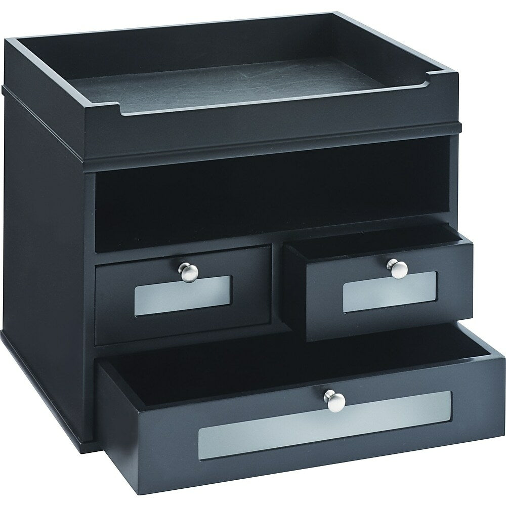 Victor Wood Tidy Tower Desktop Organizer, Midnight Black (5500-5