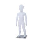 Can-Bramar Child Egghead Unbreakable Mannequin - Glass Base - Age 1-2 Years - Blown White (PL-EK90)-Straight Arms for Easy Dressing