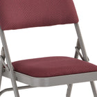 Flash Furniture HERCULES Series Ultra-Premium Triple Braced Burgundy Fabric Metal Folding Chair with Easy-Carry Handle-Double Hinged