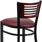 Flash Furniture HERCULES Series Black Slat Back Metal Restaurant Barstool - Mahogany Wood Back - Burgundy Vinyl Seat-CA117 Fire Retardant Foam