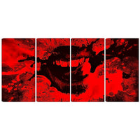 Designart Speak Out Red Lips 4-Panel Canvas Art Print, (PT3008-271)-Print