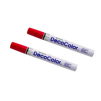 Marvy Uchida Broad-Line Opaque Paint Markers - Red - 2 Pack-Colour: Red