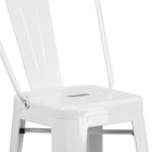 Flash Furniture 30" High Metal Indoor-Outdoor Barstool with Back - White-Seat Size: 12''W x 12''D