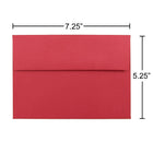 JAM Paper A7 Invitation Envelopes, 5.25 x 7.25 Brite Hue Red Recycled, 100 Pack (15945g)-Opening: Booklet