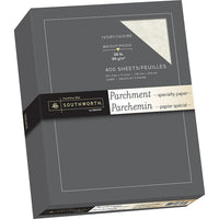 Southworth Parchment Paper, 8 1/2" x 11", 24 lb, Ivory, 400 Pack-Bring an antique look and feel to awards, certificates, invitations, calligraphy, presentations, menus and more