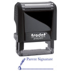 Trodat Printy ''Parent Signature'' Self-Inking Stock Stamp - English - Blue Ink-Message is "Parent Signature" in blue ink