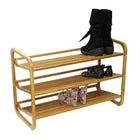 Oceanstar 3-tier Bamboo Shoe Rack (SR1231)-Holds approximately 9 to 12 pairs of adult size shoes